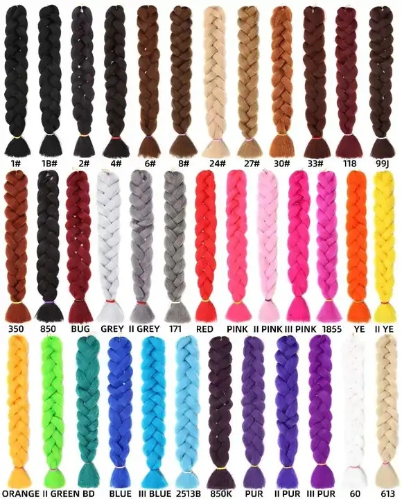 Peruca 165 g Jumbo Braws Hair Box Braws Crochet Hair Long Rainbow colorido para mulher Extensões de cabelo sintético DIY para criança