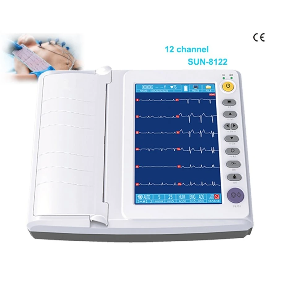 Rl-8122 Medical Touch Screen ECG Machine Smart Portable Electrocardiogram 12 Channel Portable ECG