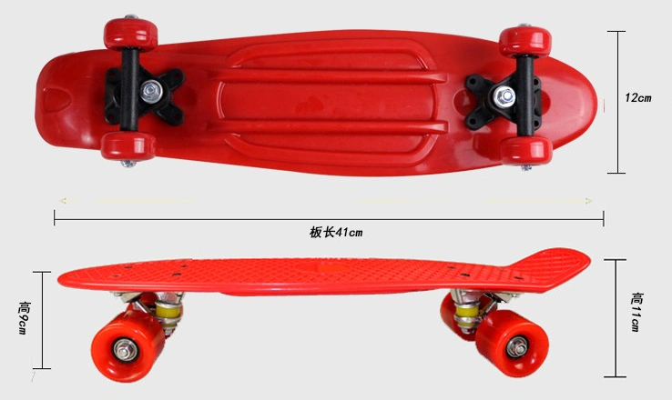 17 Inch Plastic Custom Deck Multiple Colors Colorful Toys Skateboard