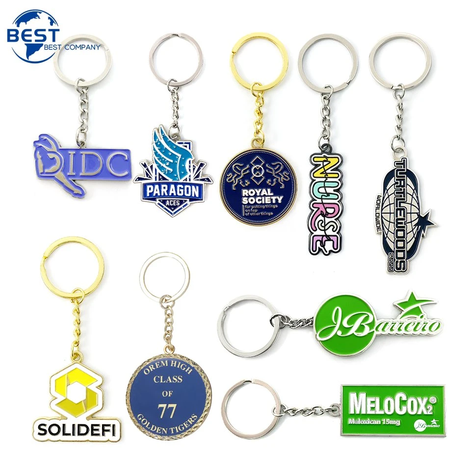 Wholesale Car Accessories Keyring Custom Logo Metal Keychain Blank Key Holder Ring Custom Soft Hard Enamel Key Chain Keychain