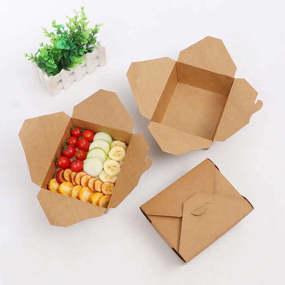 Kraft Paper Fruit Salad Box Salad Dressing Take Away Food Paper Box