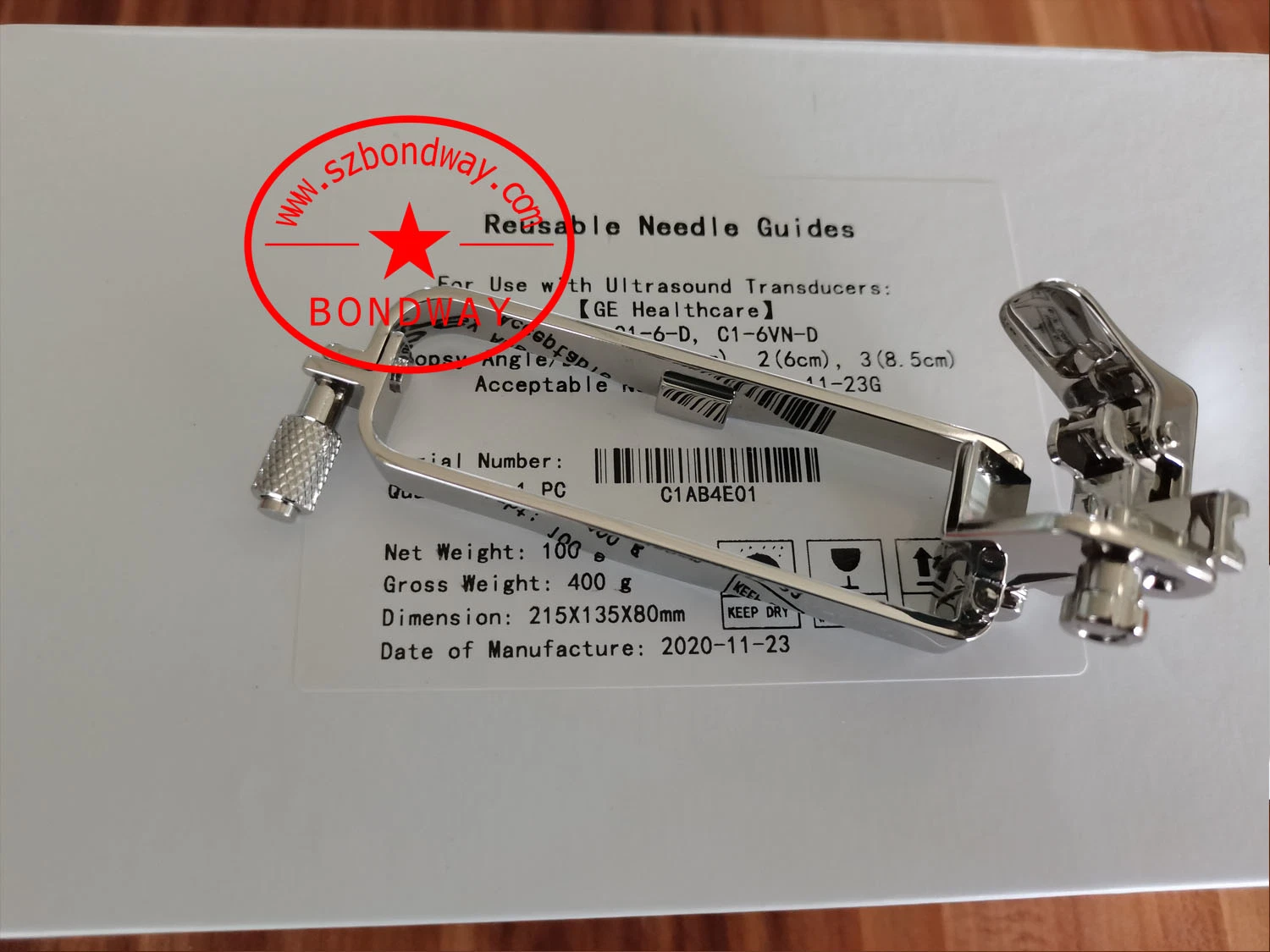 Reusable Biops Needle Guide Bracket for Ge Linear Ultrasound Probe 11L 12L 11L-D 12L-RS 12L-Sc L6-12-RS, Ultrasound Guided Biopsy, Interventional Sonography