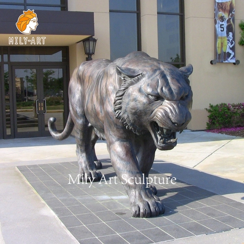 Animal de metal de gran tamaño de la vida de la decoración exterior decoración escultura estatua de Tigre de bronce