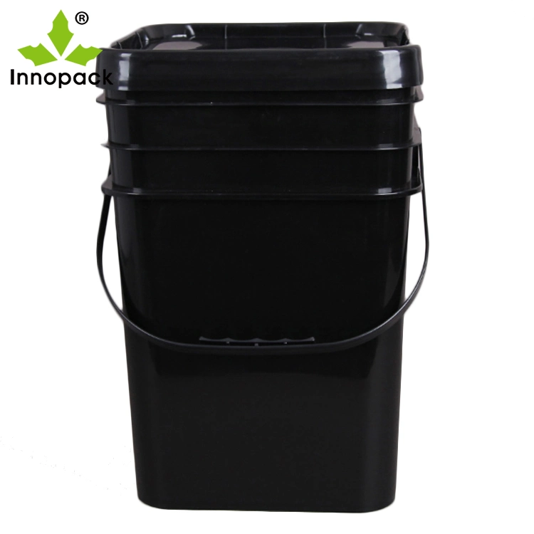 Food Grade Bucket Square Plastic Bucket Pails with Handles