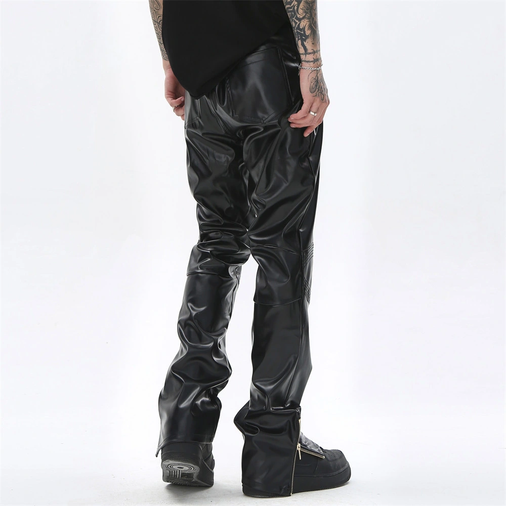 Genuine Leather Men&prime; S Pant Sheep Skin Leather Punk Gothic Pants