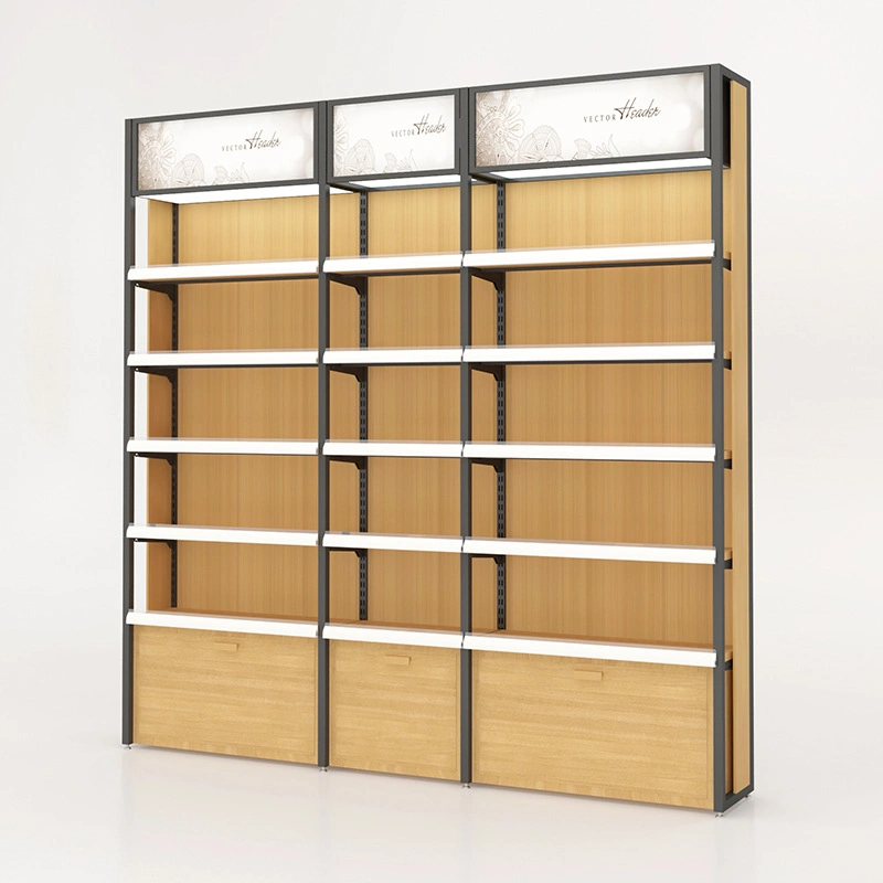 Shelves Fine Jewelry Store Side Cabinet High Cabinet Display Rack Hook Stationery Store Display Cabinet Steel and Wood Shelves