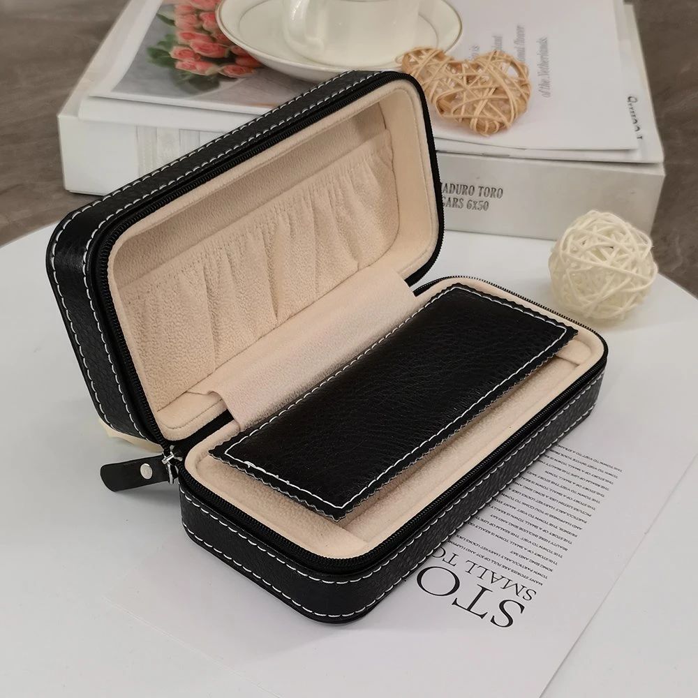 Hot Spot Double-Layer Jewelry Storage Zipper Bag European and American Fashion Portable Earrings Ring Jewelry Box