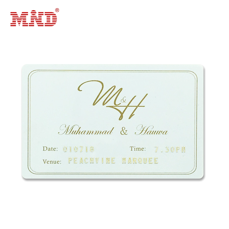 Luxuriously Wedding Invitation Printed Plastic Card with Personalized Customization PVC Card
