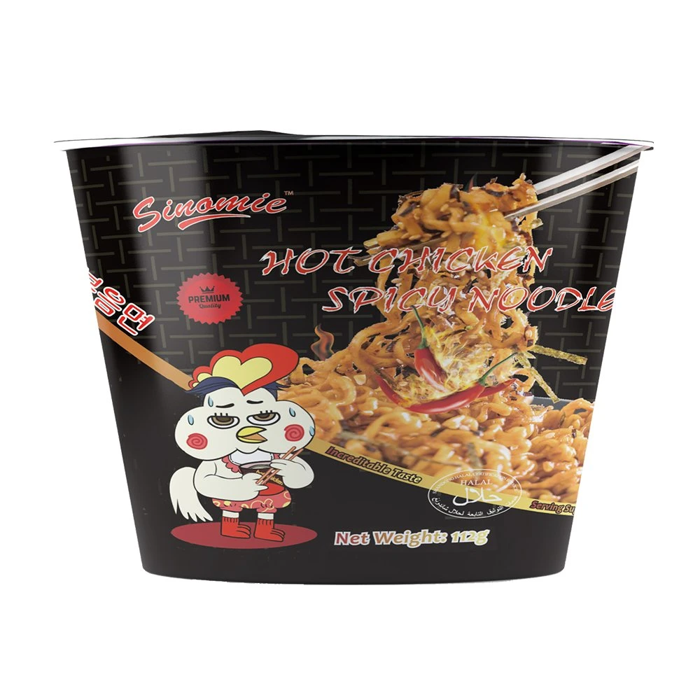 Sinomie Brand Factory Hot 2X Spicy Pepper Chicken Flavour OEM Korean Style Instant Bowl Ramen Noodles