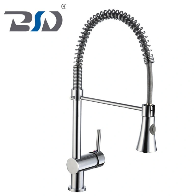 Modern Brushed Nickel Kitchen Faucet Pull out Single Handle Faucets