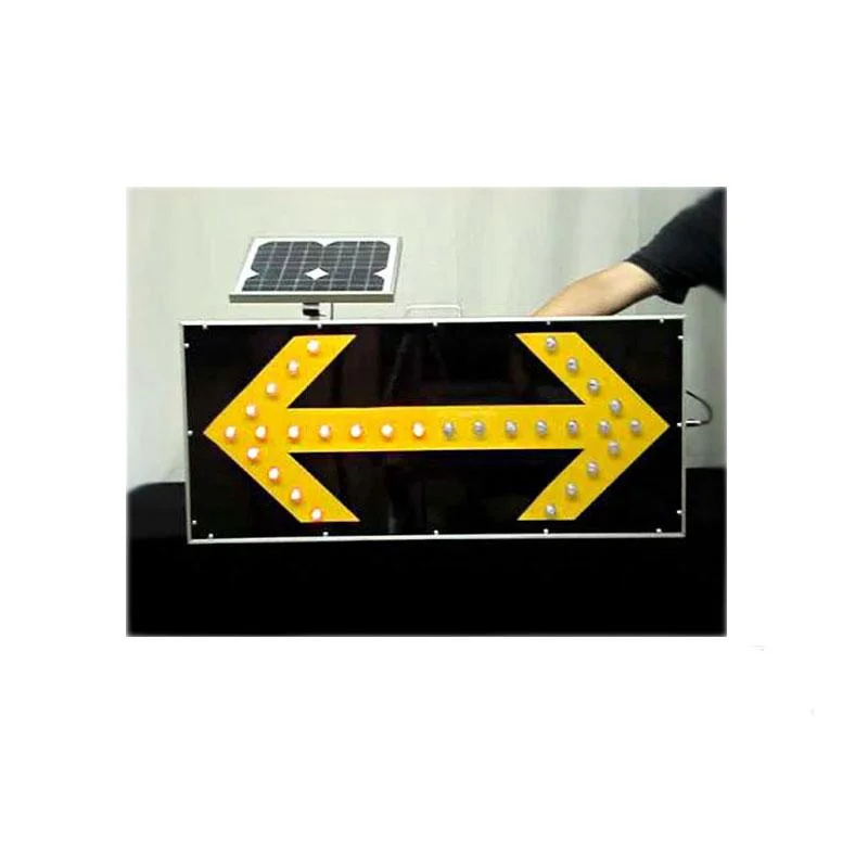 DOT-Matrix LED Flashing Road Sign Solar Panel Aluminum Traffic Arrow