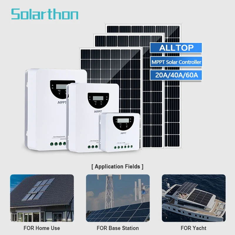 Cargador de batería Solarthon 30A 180AMP 48V PWM 12V 24V inversor Con el controlador Yiwu Jiangmen cargar controlador solar