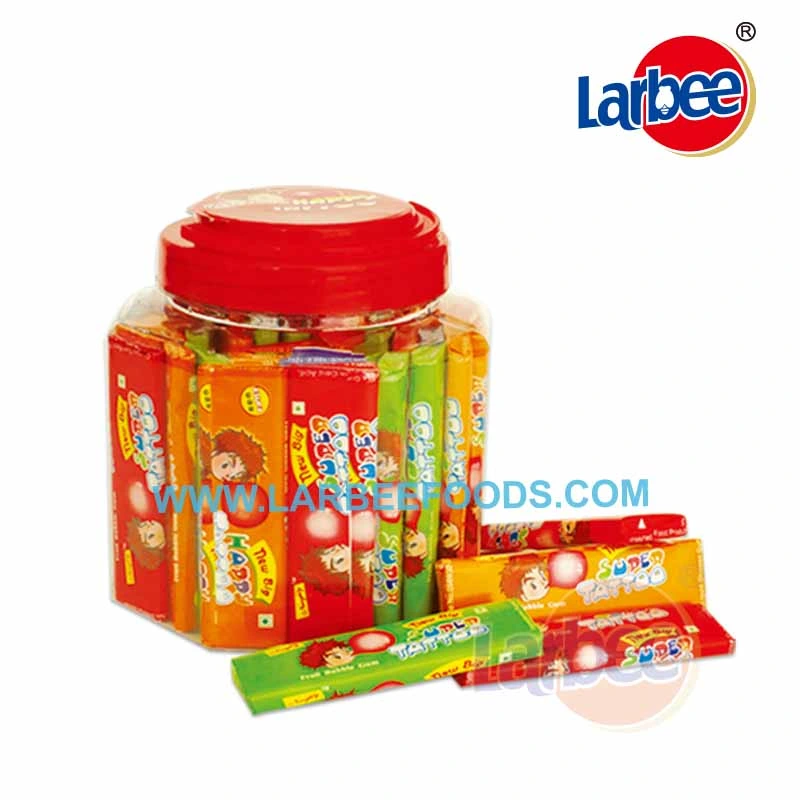 Chewing Tattoo Bubble Gum in Jar with Halal Certificate