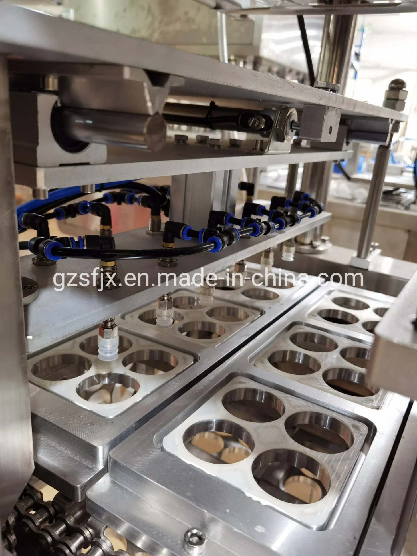 Automatic Tray/Cup Vacuum/Map/Nitrogen/Gas Filling Packing/Sealing Machine for Food/Meat/Fish/Fruit/Vegetable with Soup/Juice