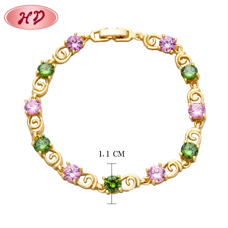 Wholesale/Supplier Original Factory Top Design 18K Gold Plated Cubic Zircon Bracelet