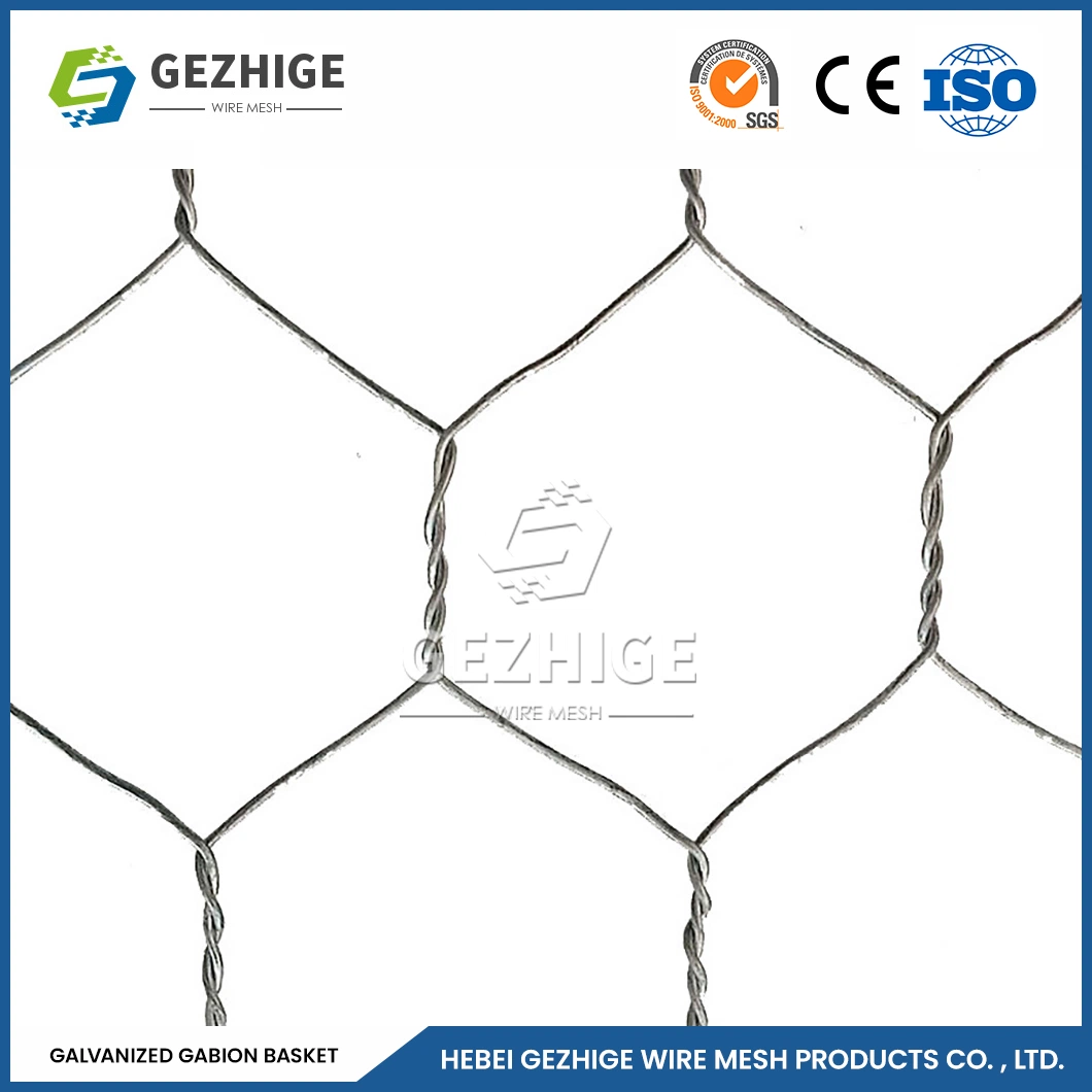 Gezhige 100X120 mm Gabion Wire Suppliers 2.0-4.0mm Wire Thickness PVC Coated Metal Wire Gabion China 2.0*1.0*0.5 M Gabion Wire Mesh Box