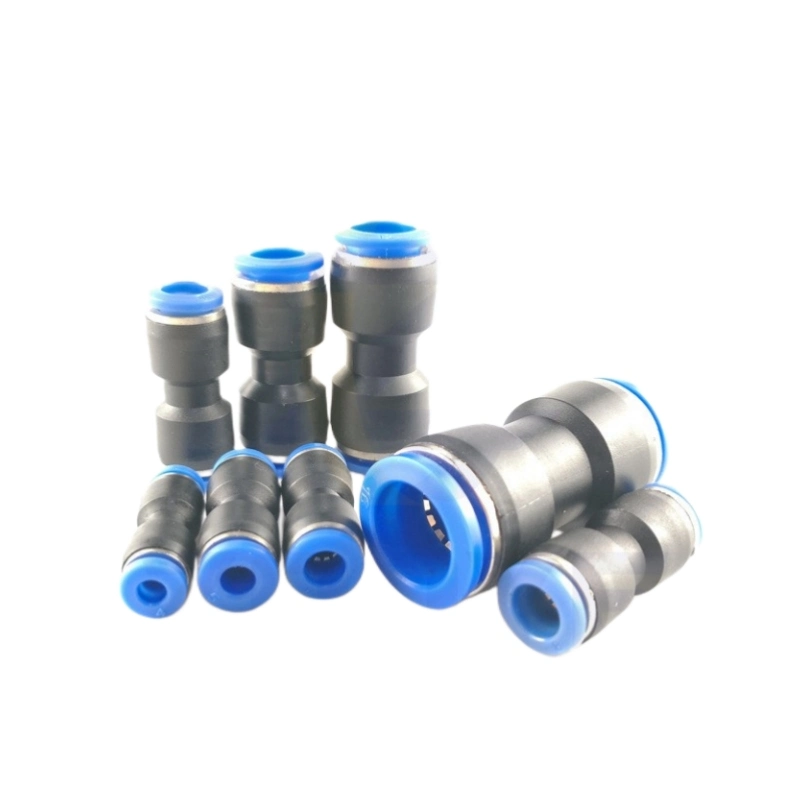 Factory Supply PU Series Straight Union Quick Connect Plastic Push in Tube Multi-Size Air Connector China Pneumatic Fittings