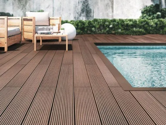 Wholesale/Supplier Price Decoration WPC Decking Tiles WPC Click Vinyl Floor with EVA/IXPE/Cork Backing