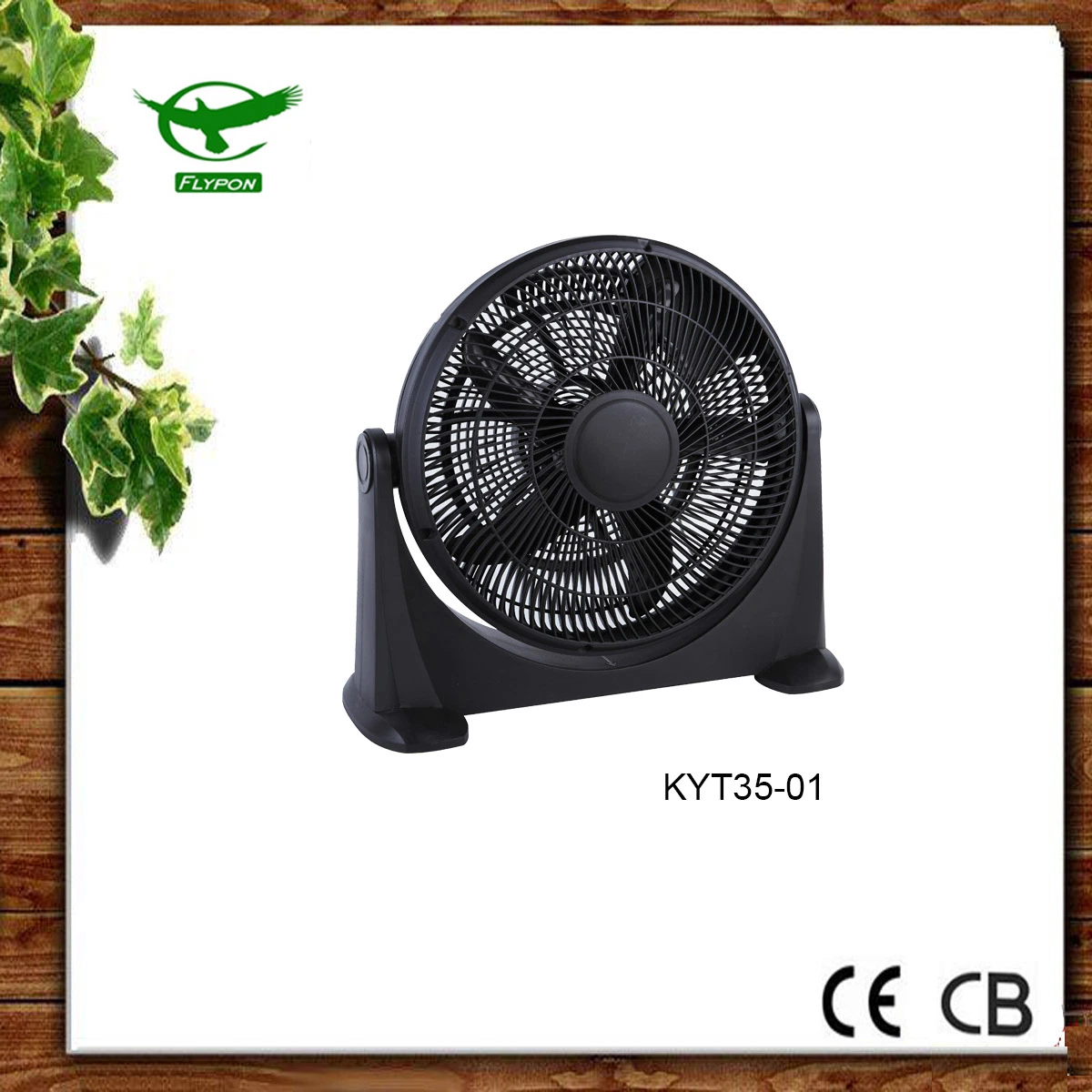 All Black Plastic 14" Electric Box Fan Floor Fan with Power Wind