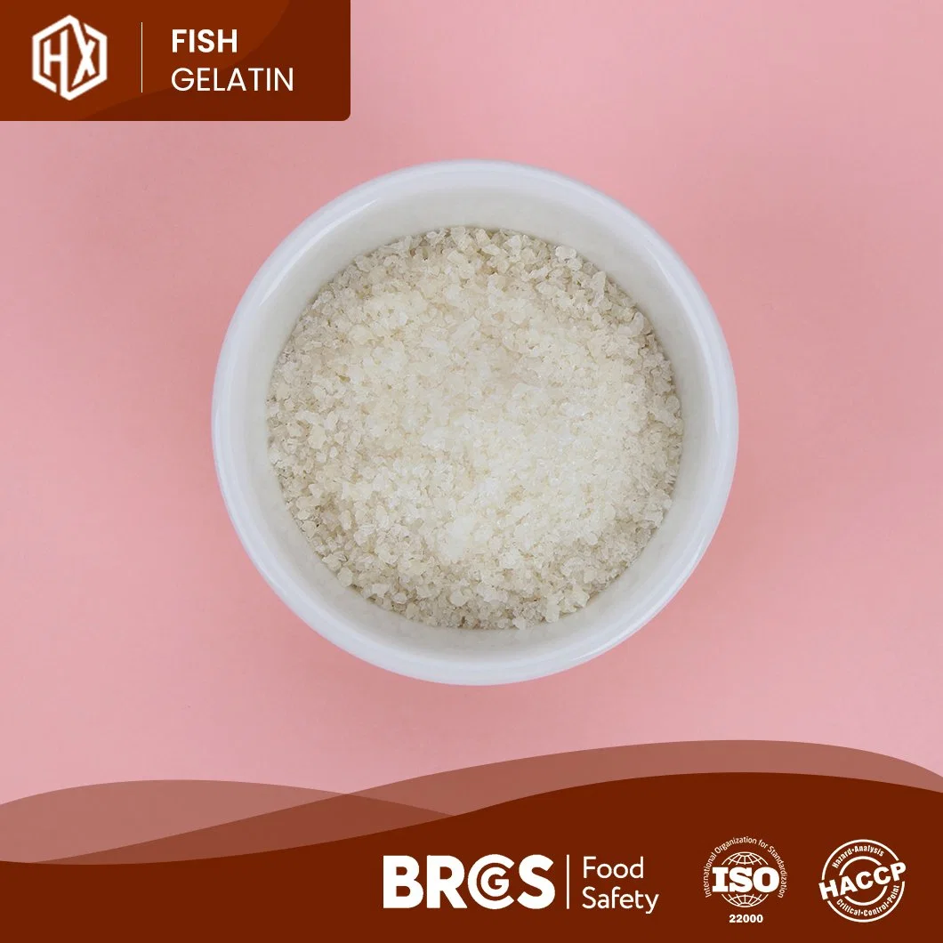 Haoxiang pescado comestible de alta calidad piel Gelatina China Grado alimenticio Bacalao pescado piel Gelatina Fabricación ODM OEM Farmacéutica Cod Piel de pescado Gelatina