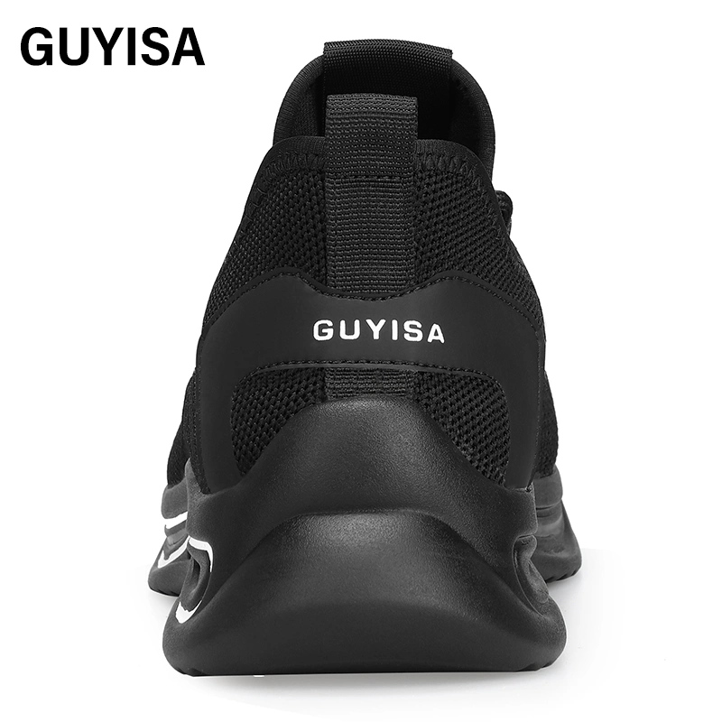 Sapatilhas de seguro de trabalho Guyisa Lightweight respiráveis Deodorant Work Shoes para homem Sapatilhas de segurança desportivas casuais com fundo em borracha