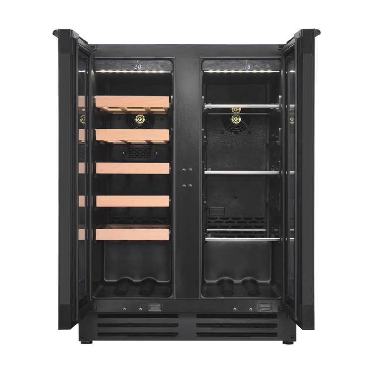 Under Counter Embedded Kitchen Wine Cooler Fridge Double Door Wine Cooler Cellar Refrigerator