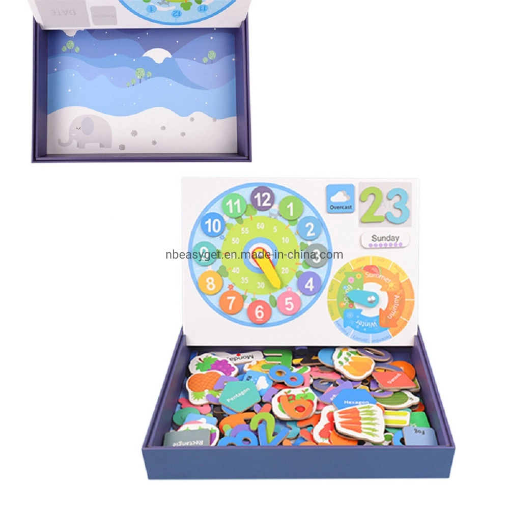 Puzzle magnético de madeira brinquedos educativos Carta magnética de madeira Puzzle imaginação Oferta Crianças aniversário oferta Baby chuveiro oferta livremente Mix Esg17561