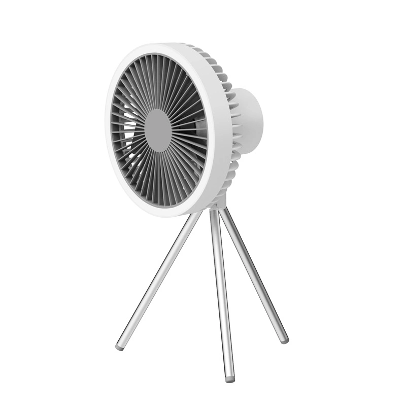 Nouveau ventilateur de plafond portable pour camping en plein air avec trépied, rafraîchisseur d'air de table pour camping estival avec éclairage.