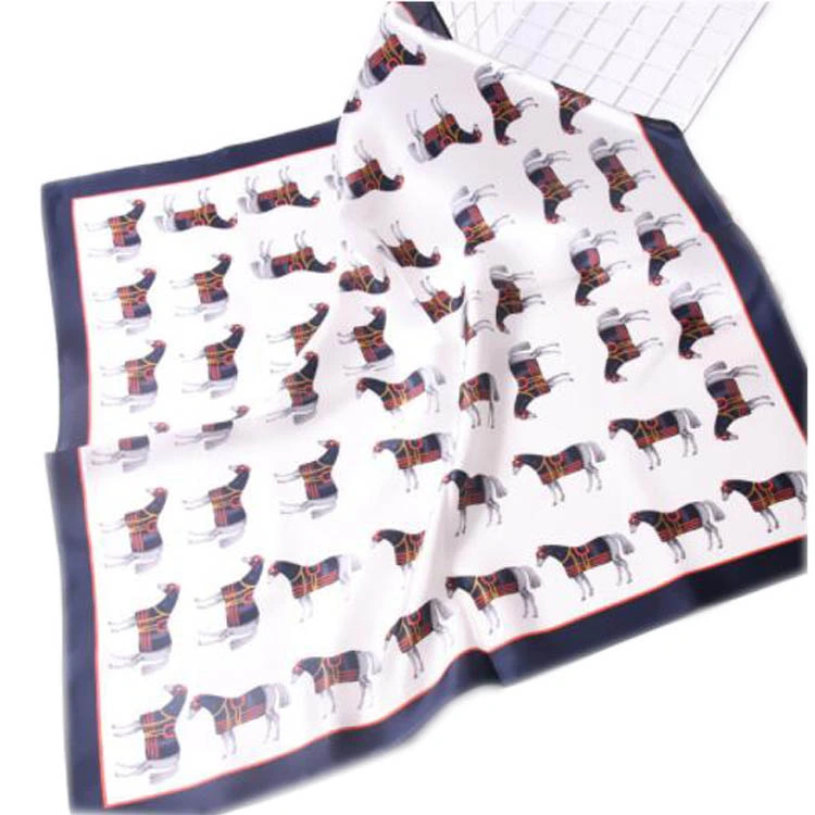 Manufacturing 100 Pure Silk Satin Women Square Custom Digital Printed Silk Scarves