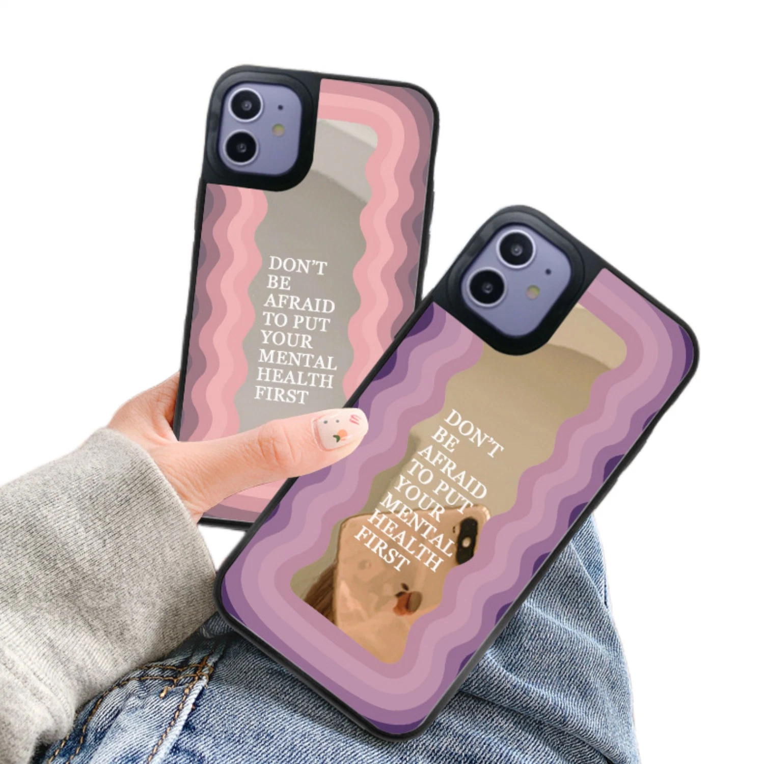 Beautichen Hot Sell Corrugated Magic Mirror Shockproof Mobile Phone Case for IP 7 8 11 12 13 14 X Xr Xs Plus PRO Max Mini