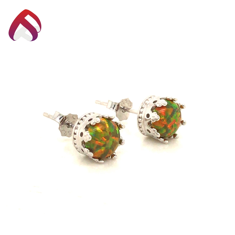 Yellowish Fire Opal 925 Sterling Silver Stud Earring Jewelry Accessory (ER88770)