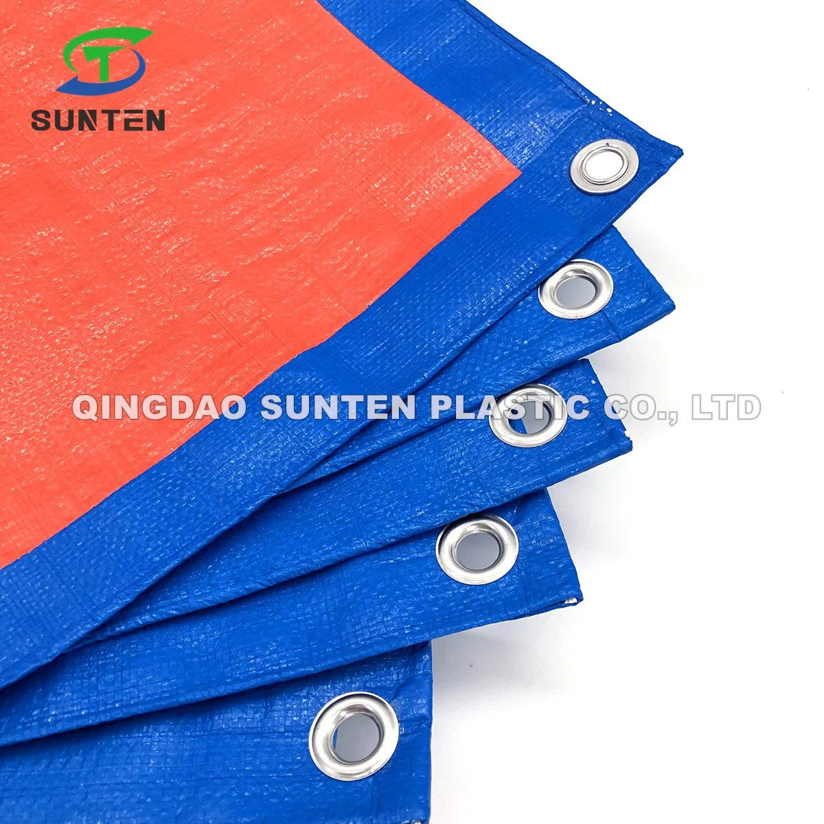 Blue Orange Waterproof/UV Resistant Plastic/PE/HDPE/Polyethylene/Poly Canvas Tarpaulin for Truck Cover, Emergency Shelter, Temporary Tents