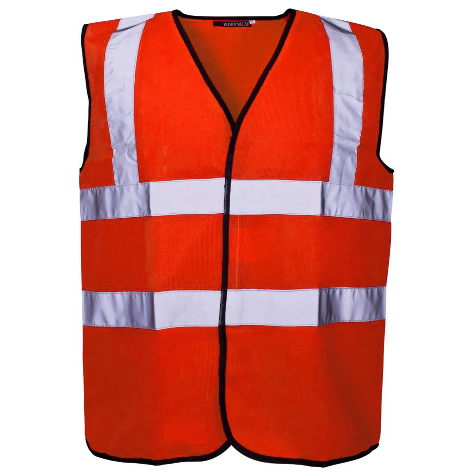 Reflective Workwear Waistcoat Colourful Safety Vest Clothing for Women Men-Red