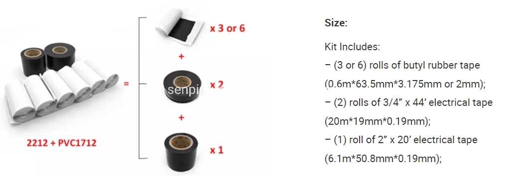 Double Sided Butyl Waterproof Tape Weatherproofing Kits Sealing Insulation Communication Waterproof Suit Butyl Flashing Tape PVC Waterproofing Kits