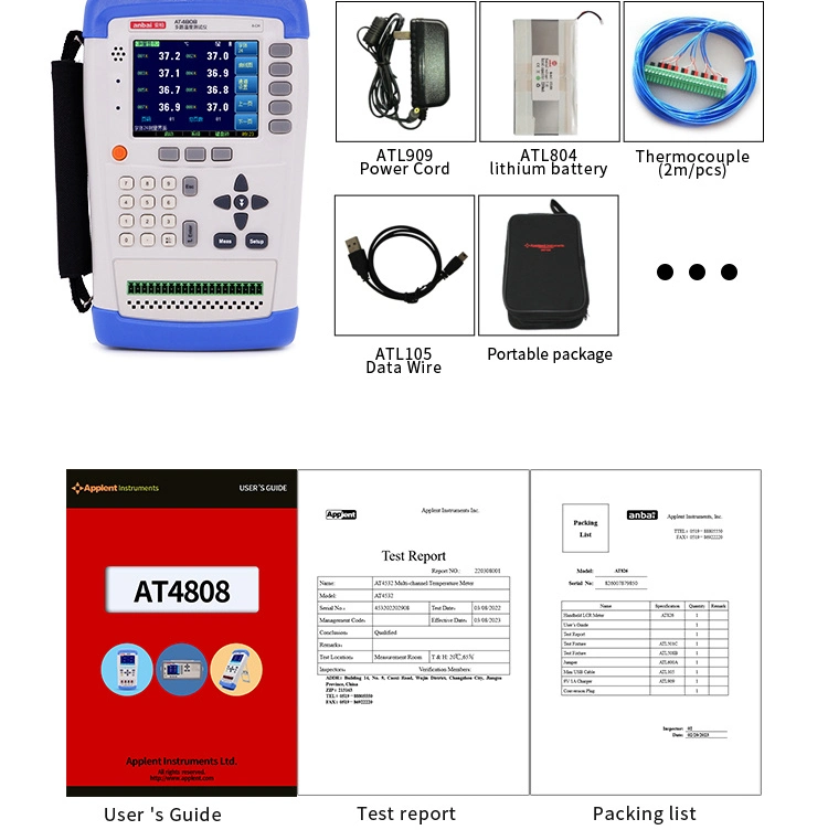 Instrumento de medición del termómetro LED Tester para las industrias de la temperatura (A4808)