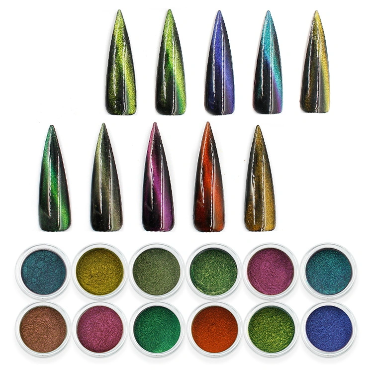 Nouvelle arrivée Cat Eye 3D effet magique de pigments en poudre magnétique de poudre d'ongles