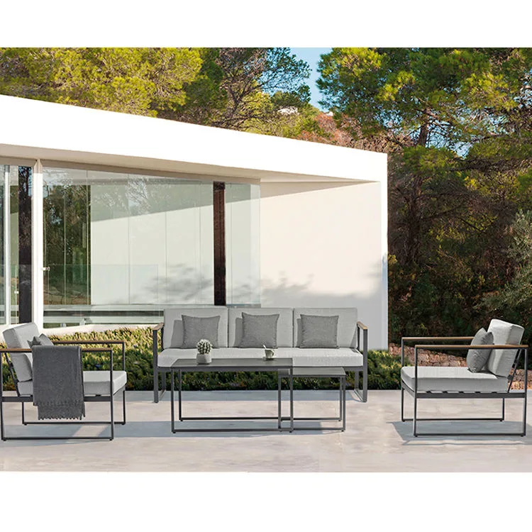 Muebles de Exterior listo para el envío de 6 pcs de aluminio jardín moderno Popular otros muebles de exterior