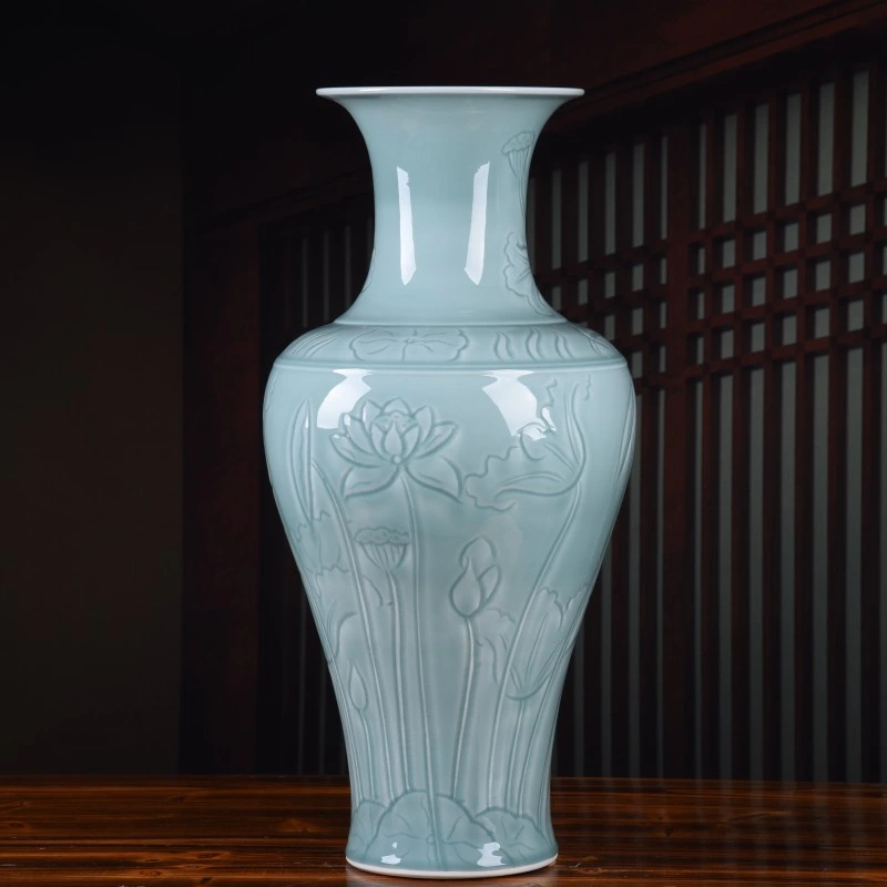 Simple Color Glaze Vase Decoration Wholesale/Supplier Fashion Household Ceramic Vase Crafts