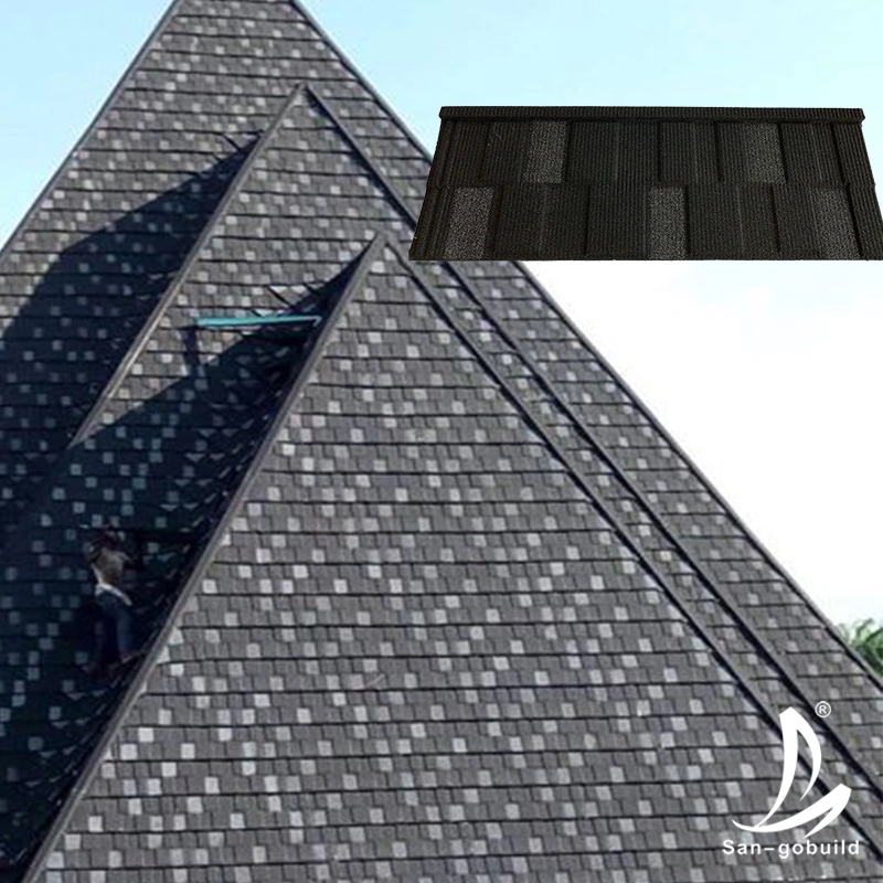 30 Jahre Lebensdauer Braun/Schwarz/Rot Board Roofing Stone Beschichtetes Metallblech Dachziegel Schindeln Dachziegel