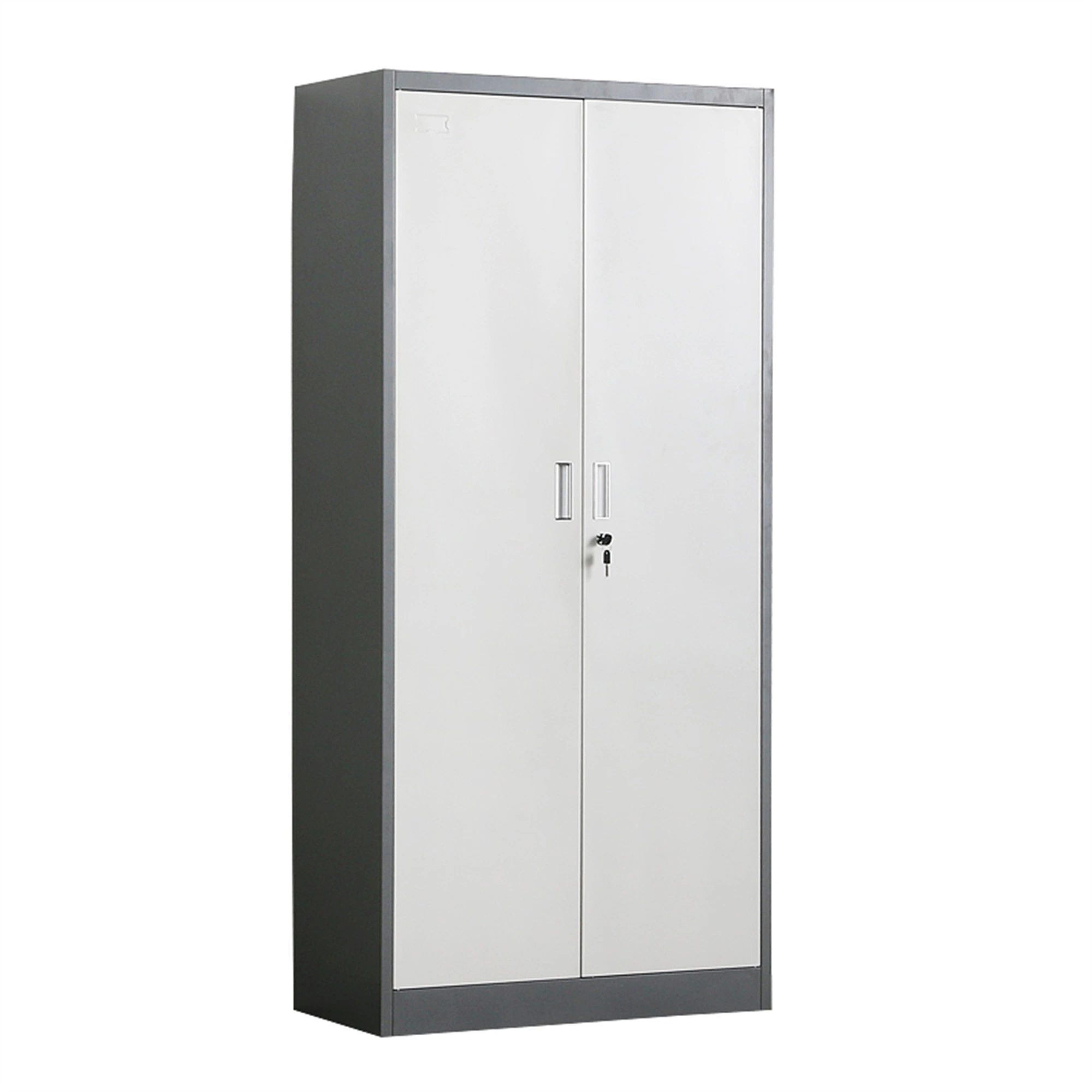 Tall armoire métallique en acier stationnaires mobilier de bureau de l'armoire 2 portes pour utiliser le stockage sûr fer placard avec verrou