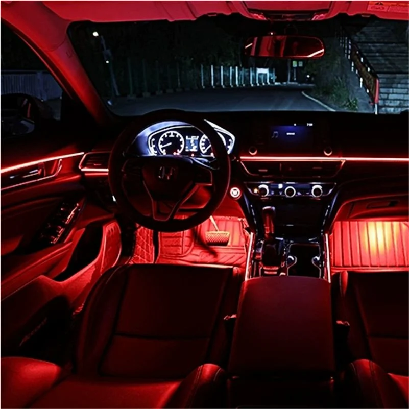 Iluminación interior de coches Neon Glowing Strobing cable electroluminiscente lámpara ambiente Kits de iluminación