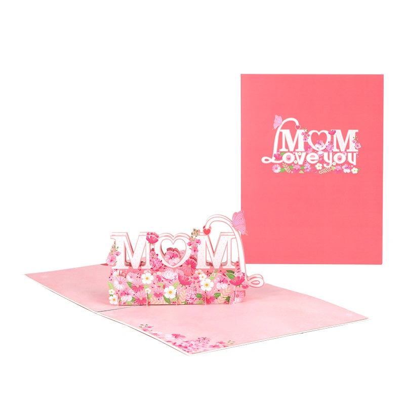 Wholesale Personalized Design I Love Mom Custom Mother&prime; S Day Pop up Gift Card