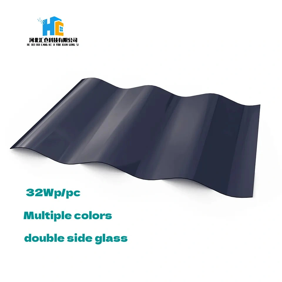 2023 New Design New Styles Solar Tile Flat Roof Tri-Curved Tile Manufacturer Solar Shingles Solar Roofing Tile for Building Villa