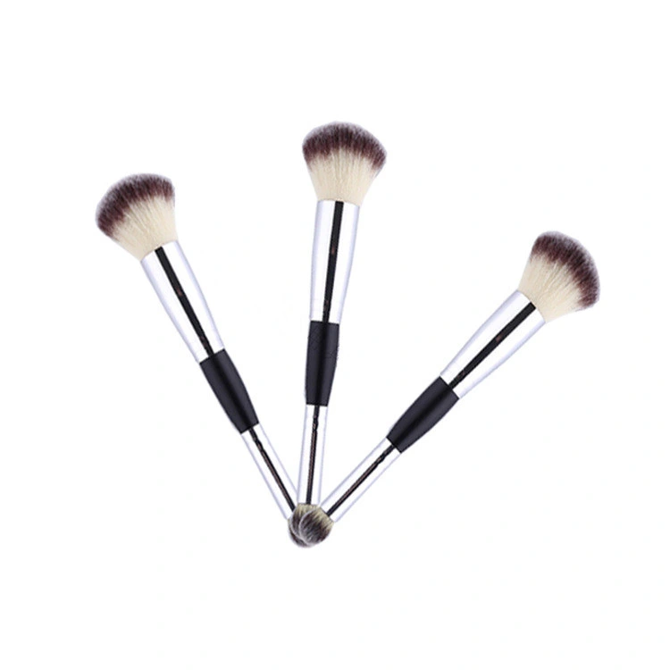 Wholesale/Supplier Wood Handle Premium Synthetic Double Sided Makeup Brush Set Foundation Blending Blush Eye Face Liquid Powder Cream Cosmetic Brushes