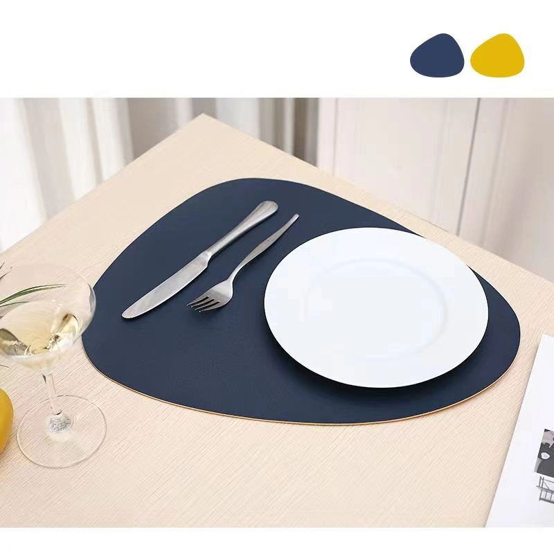 Itens domésticos de PU placemats de couro e Coasters Definir 4, mesa de jantar Wipeable Non-Slip Impermeável Mats para restaurante de cozinha em casa