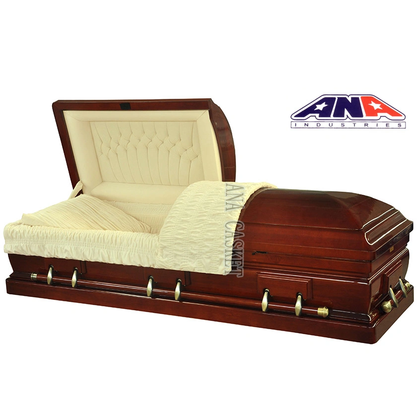 Ana Luxury Solid Poplar Funeral Wooden Casket