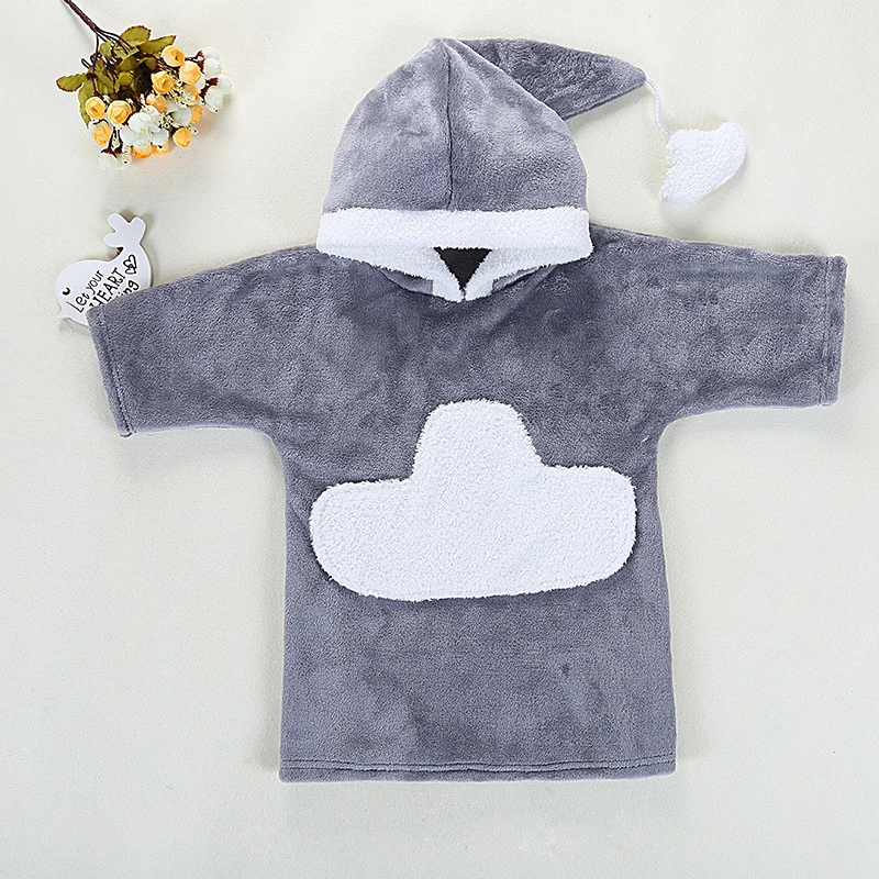 Winter Cotton Polyester Children Cloud Nightgown Hoody Fashion Blanket Hoodie