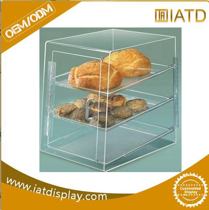 Low Price Best-Selling 4 Tier Clear Acrylic Bakery Display Case Airtight