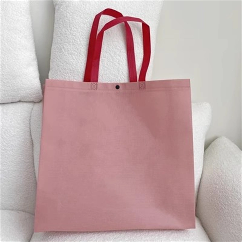 Customized Ecological Biodegradable Convenient Concealed Button Clothes Accessories Garment Gift Grocery Packaging Hot-Press Fabric Tote Non-Woven Shopping Bag