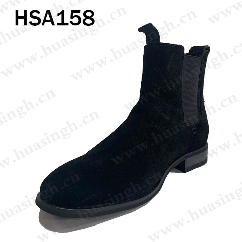 Lxg, Black Officer Dress Shoes with Elastic Belt Simple Middle-Cut Pull-on Full Leather Business Wedding Shoes Hsa157